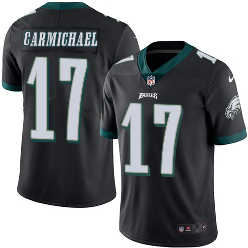 Men's Elite Harold Carmichael Nike Jersey Black - #17 Rush NFL Philadelphia Eagles